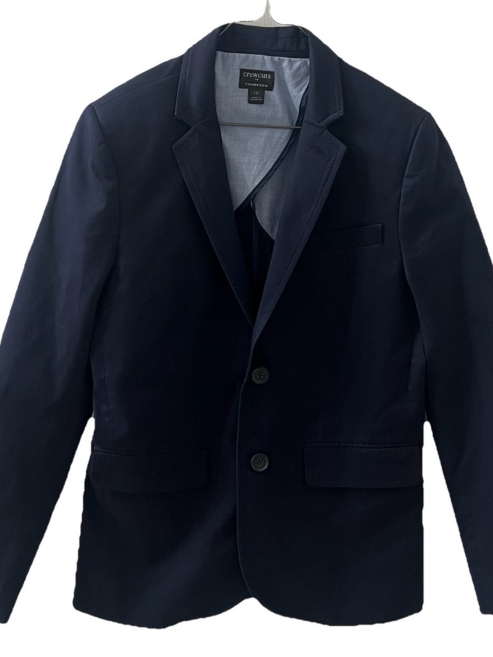 Crewcuts By J.Crew Boys Navy Blue Thompson Cotton Blazer Jacket Sz 12